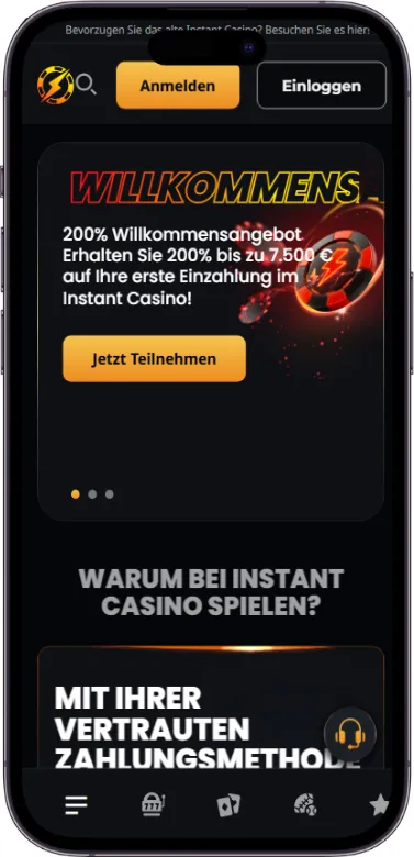 Instant Casino Homepage