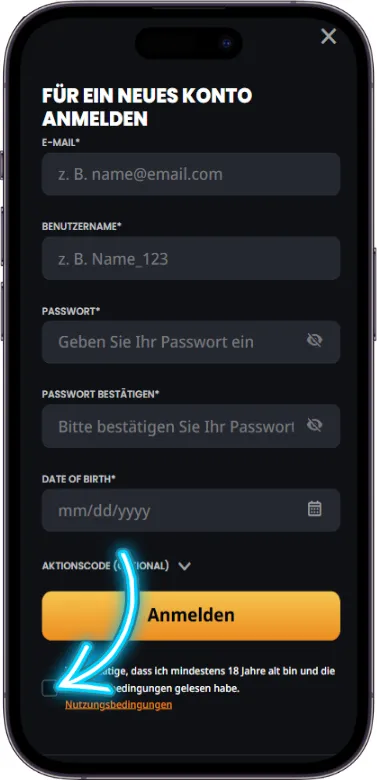 Instant Casino Zustimmung zu den Regeln
