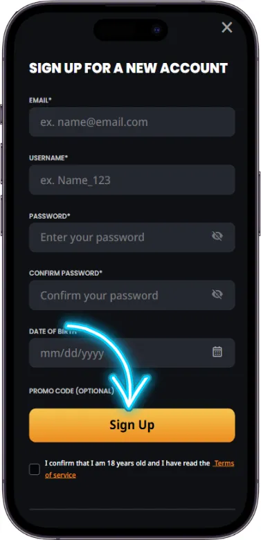 Instant Casino registration completed