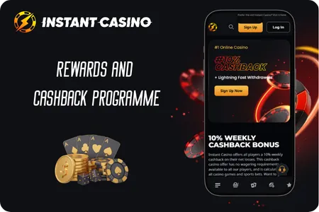 Instant Casino rewards and cashback programme