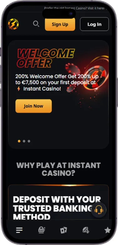 Instant Casino startpagina