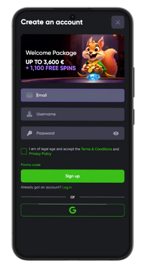 Instant Casino E-post och Lösenord